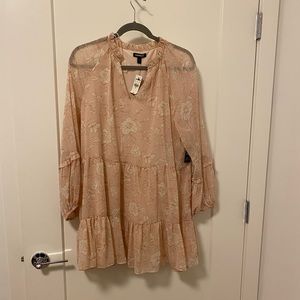Light pink babydoll dress long sleeves